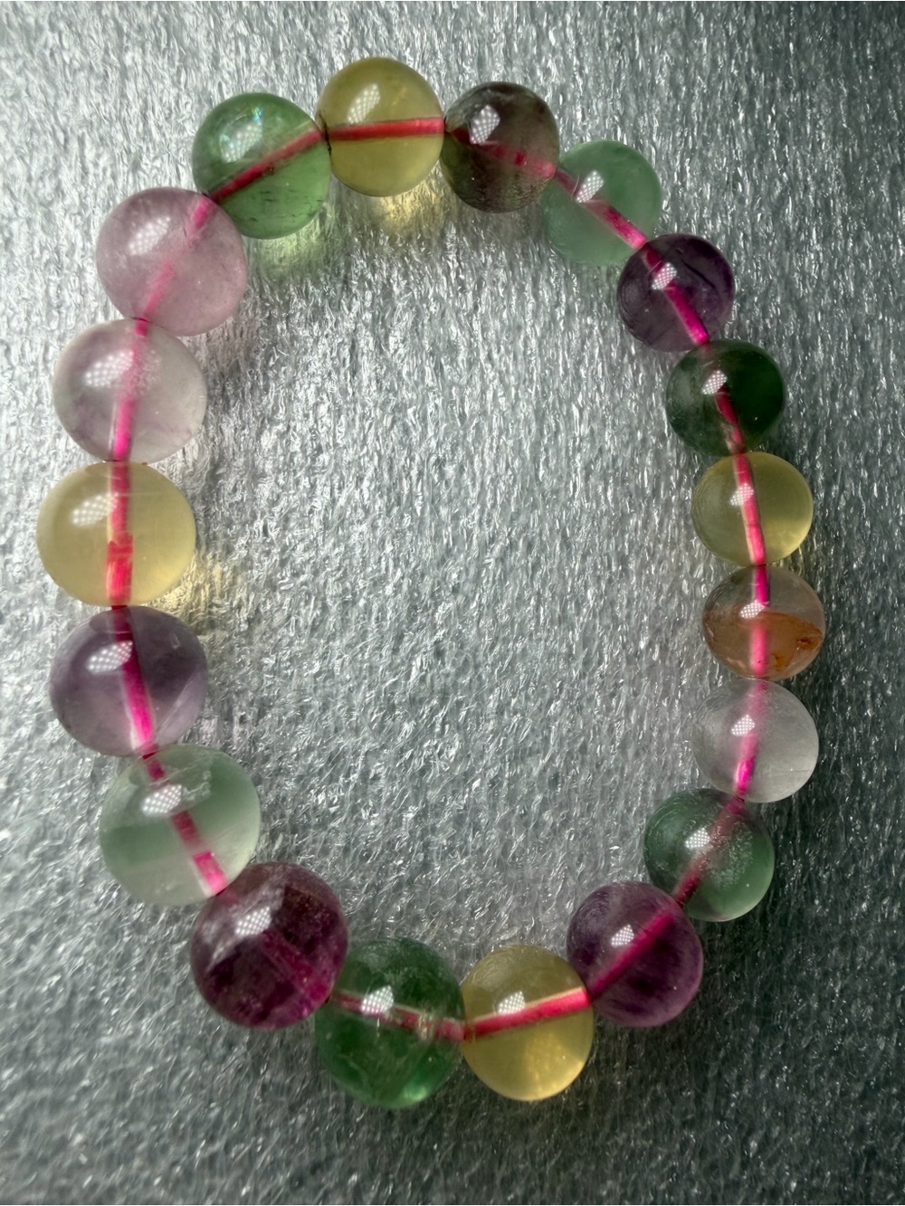 Beautiful 10MM Candy Fluorite Natural Crystal Bracelet